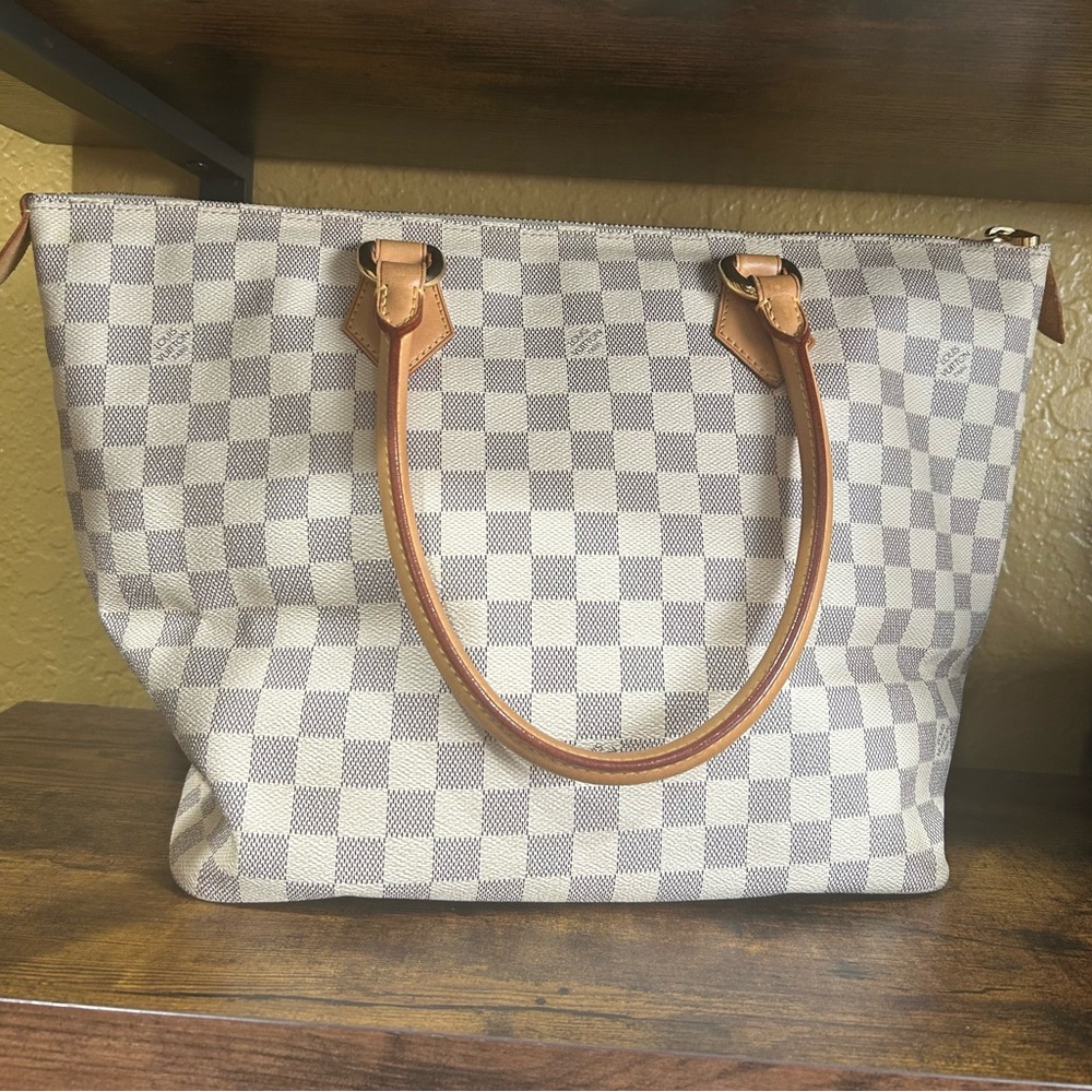 Checkered Beige Tote Bag